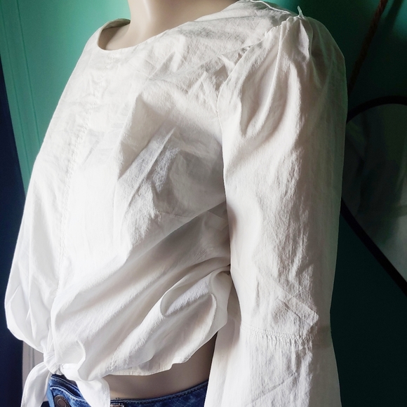 Forever 21 white linen crop top - Picture 5 of 8